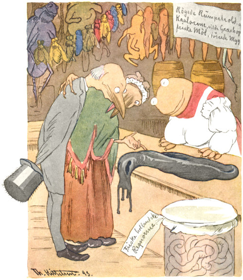theodor-kittelsen:En Delikatessehandel, 1894, Theodor Severin Kittelsen