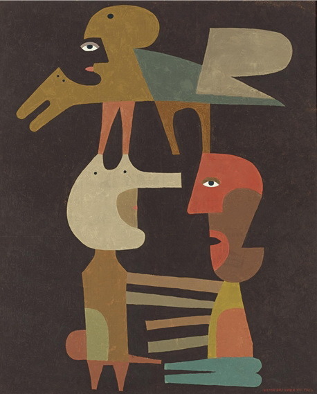 artist-brauner:  Le lien secrethttps://www.wikiart.org/en/victor-brauner/le-lien-secret-1964