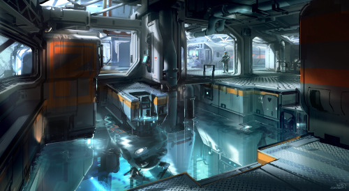 sparth:  Halo 5 concepts for the underwater arena map.
