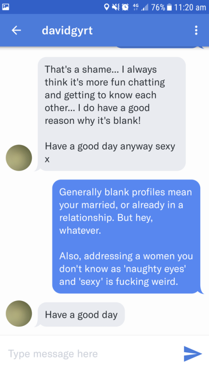 Dude was definitely married. Also, &ldquo;naughty eyes&rdquo;?? Pass the sick bucket please