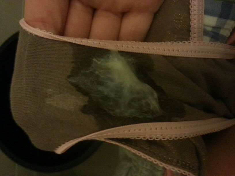 Before leaving for work i left a great load in my gf pussy.  This is what she sent