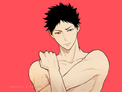 nairuru:  trying to get over my artblock by drawing Iwaizumi naked it’s working! (ര̀ᴗര́)و ̑̑ 