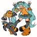 vulcan-moon:hey, been a while. anyway, here&rsquo;s garfield and hatsune miku