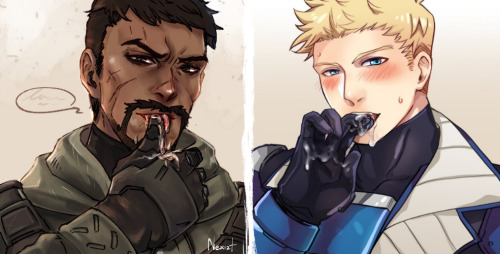 nexizt:    (≧▽≦)/  wwwwwwwww Morrinson’s smile so cuteeee  |w･)  Reyes with sexy eyes killer ♥Have 2 version normal & yogurt(?) Reyes made by MeMorrison made by @raderizo << I really love Morrison TqT  aw… really love them I