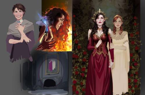 some character and illustrations explorations for my novel (not a comic) Letters to the vampire quee