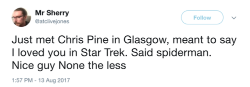 bootycap:chris pine is having a rough weekend
