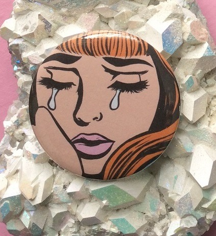 Crying Comic Girl Buttons!www.etsy.com/shop/turddemon