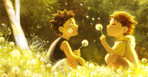 &ldquo;You blow it,” Tooru said, positioning the flower in front of his nose. “