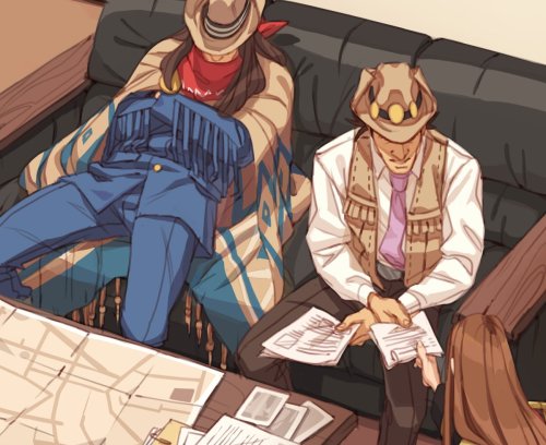 kumanaru:  I’ve realized I’ve never posted the full illus for the ace attorney zine- gue