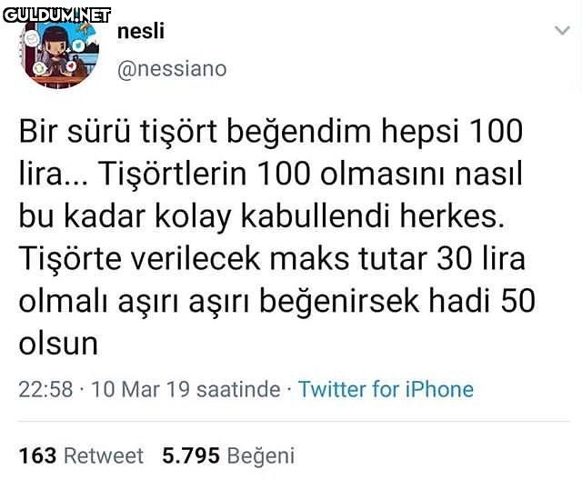 - Bir sürü tişört beğendim...