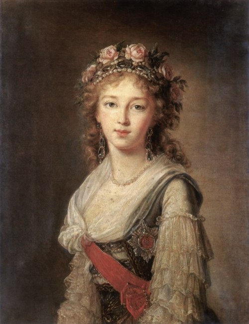 adini-nikolaevna:Empress Elizaveta Alexeievna of Russia (nee Princess Louise of Baden) by Vigée-LeBr