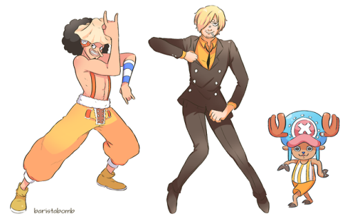 baristabomb-draws: strawhats doing jojo poses! happy one piece day!!!