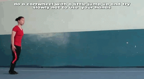 Fitness workout: Wushu step by step workout to do an aerial cartwheel whithout hands. (x)