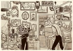im-area: [Overwatch Old Time Family] Efi in Antique Shop “Junkrat &amp; Roadhog” 