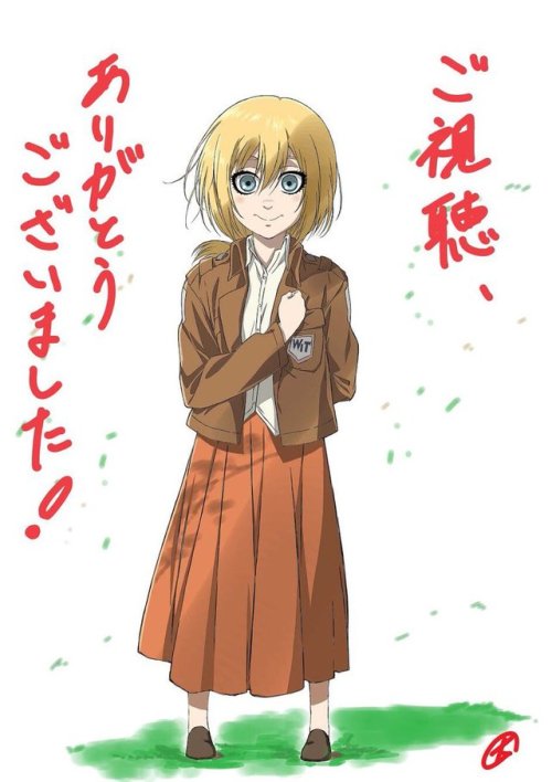 snknews: SnK Season 3 Episode 3 Ending Illustration by Oosugi Naohiro The ending illustration for Shingeki no Kyojin Season 3 Episode 3 (Also episode 40 total), featuring Historia drawn by animation director Oosugi Naohiro! See Also: SnK Season 1 End