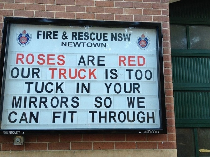 pr1nceshawn:  Message board signs from the  Newtown Fire Station. 