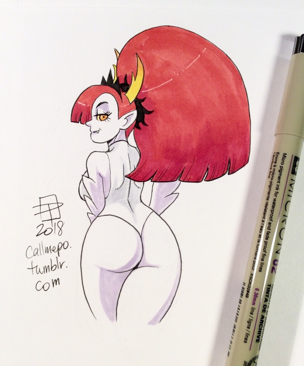 callmepo: Bonita en Blanco of Hekapoo with a big-assed ponytail - she’s trying
