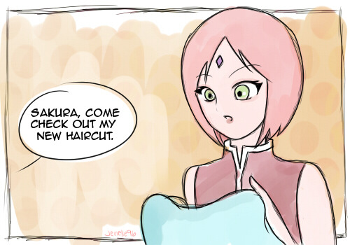 saradaharunouchiha:  SasuSaku Month 2015 Day 10 - HaircutSasuke got a haircut some