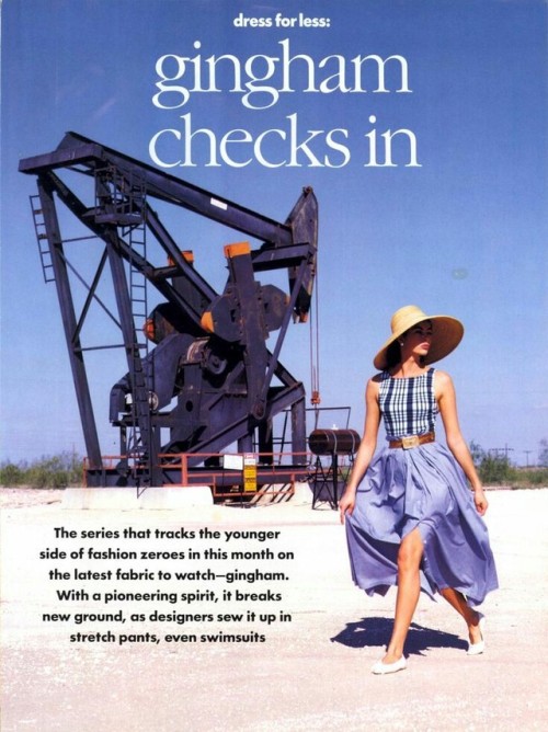 Dress For Less: Gingham Checks In // Vogue U.S. January (1990)