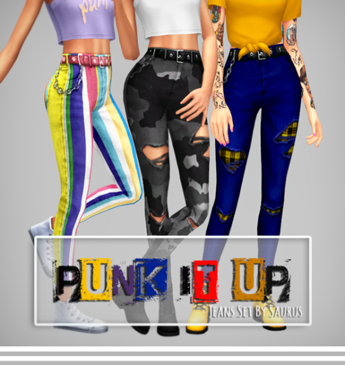 saurussims: Punk it Up Jeans Set What was meant to be a simple(ish) gender/frame conversion got a li