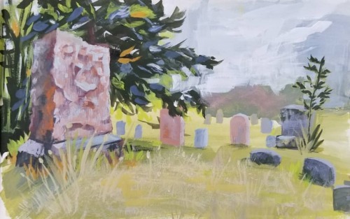 A #pleinair painting I made in the cemetary today. I really dont like it XD thats ok though, I alway