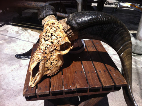 Hand Carved Ram Skull $357.77