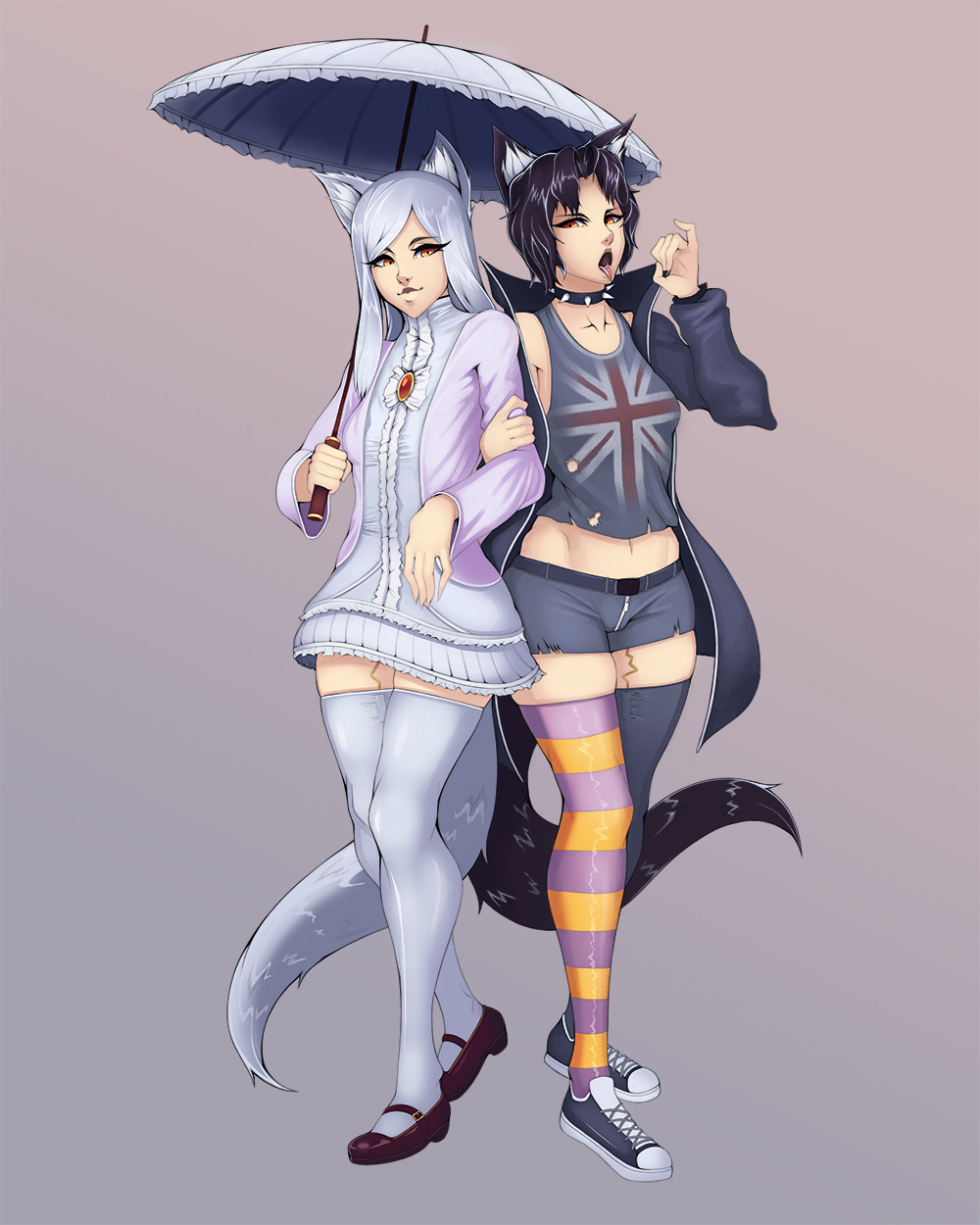 treveran:  urwart: Wolf Sisters for Tsuru! &lt;3 Spot the difference : - )  new