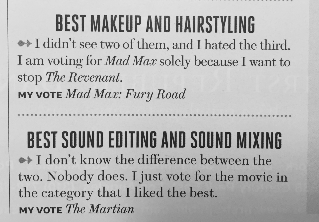 notkatniss:  This is a literal Oscar voter I need to go outside and scream into the