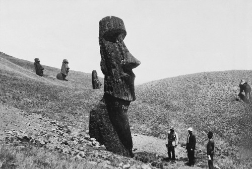deathandmysticism:Statues of Easter Island, Polynesia, National Geographic, 1922