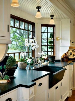 ilovehomedecor:  Black kitchen? Yes or No? What do you think? 