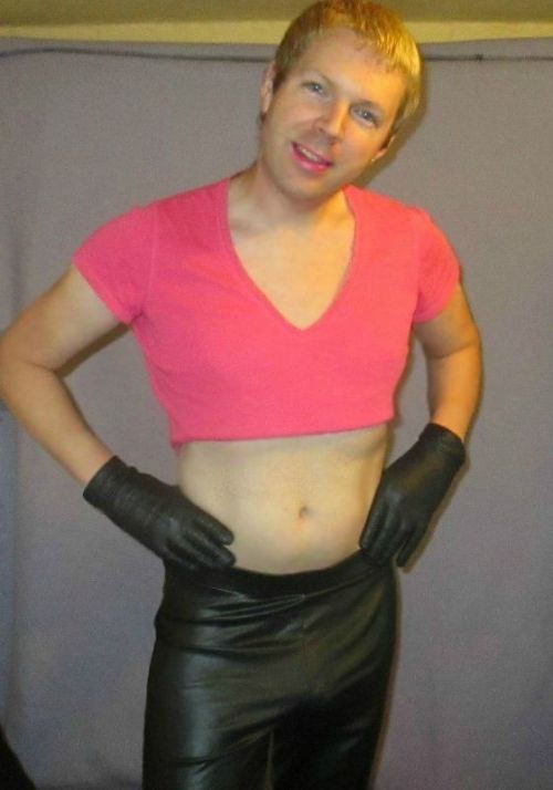 my cock was rock hard here..the tight leathers felt good with my little sissy top&hellip;..think