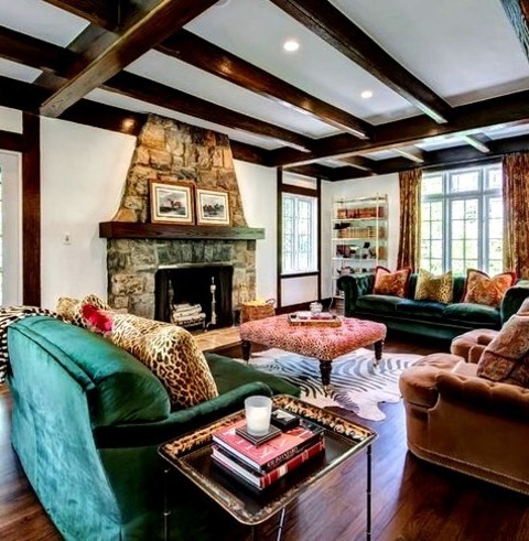 Transitional Living RoomLarge Transitional Formal Living Room With An Open Concept, Dark Wood Floors,