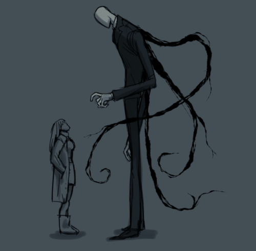 zombiebooty: Anon asked for Slenderman on small sub girl. How could I say no??