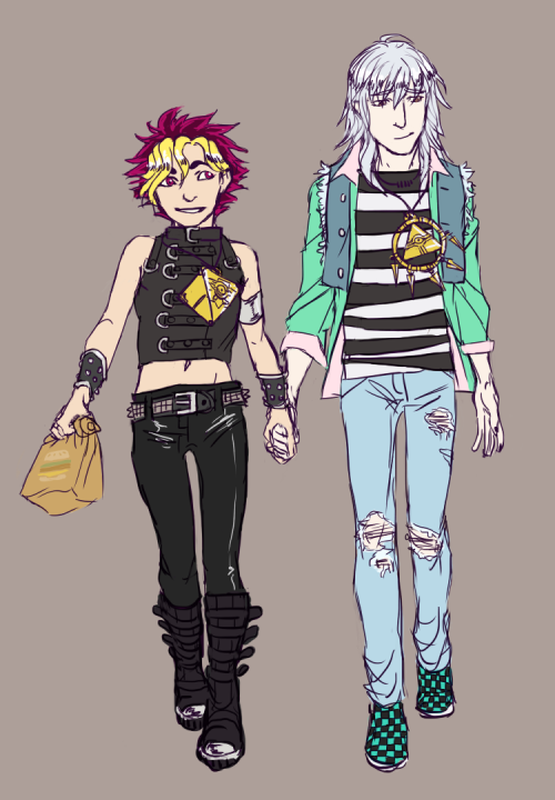 milkmethod:trying out different headcanon wardrobes for yugi and ryou–so far i got yugi as a baby me