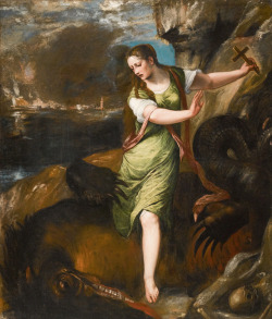 Tiziano Vecellio (1490-1576), St Margaret and the Dragon, ca. 1565; oil on canvas, 209 x 183 cm; Museo del Prado