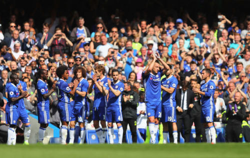 26 mins played: A guard of honour for Chelsea legend John Terry.