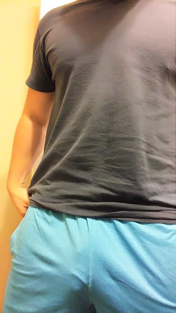 bigdbob:Just snapped these on my way to the gym. Soft and hard in gym shorts. Have