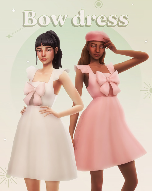 Bow dress Hello! Closing the week with a mini dress for The Sims 4, with a big bow and winged sleeve