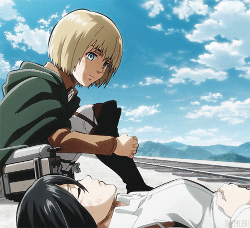 dirtylevi:  Armin &amp; Mikasa || Shingeki no Kyojin || Episode: 33↳ My poor