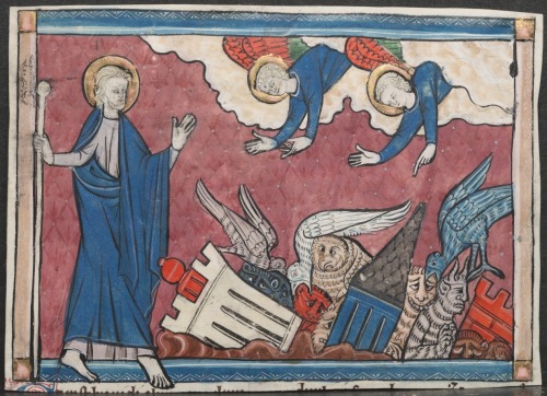 cma-medieval-art: Miniature from a Manuscript of the Apocalypse: The Fall of Babylon, c. 1295, Cleve