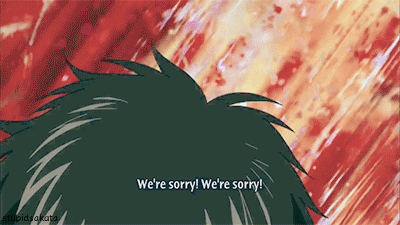 ”We’re sorry!“