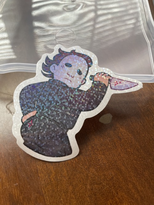 holographic glitter vinyl horror stickies up on etsy! check em out!!! <3 <3 <3