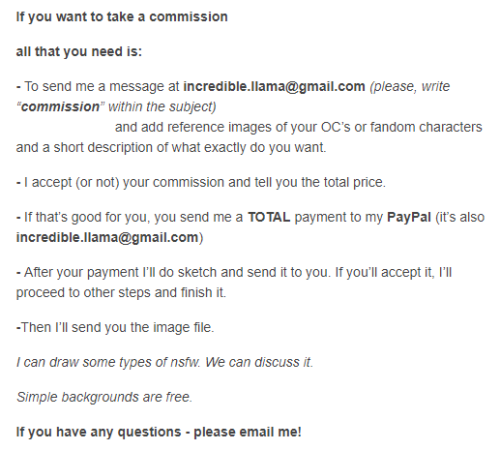 lammertart: lammertart: Okay, new commissions post!  Full prepayment! PayPal only!  Mail m