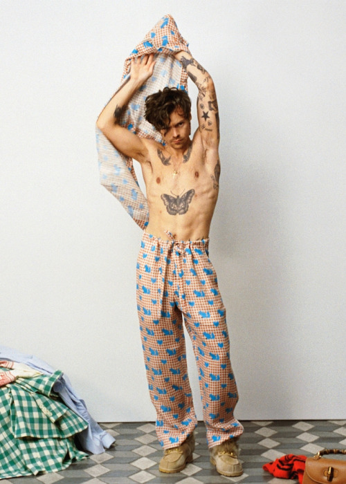 vogueman:Harry Styles photographed by Mark Borthwick for Gucci HA HA HA campaign