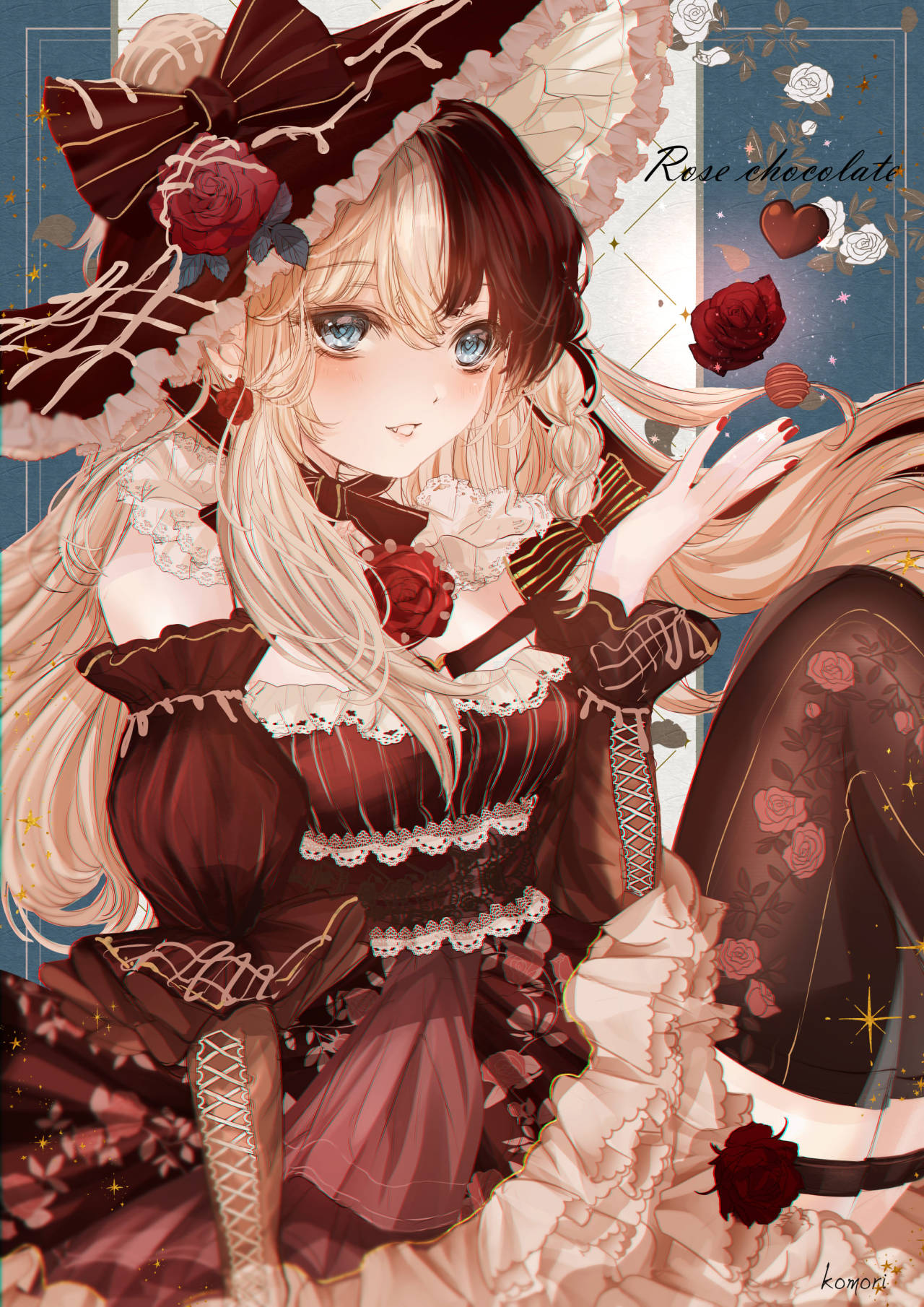 女の子 イラスト 創作 少女 絵 ローズチョコレートの妖精 女の子 イラスト 創作 少女 絵 ローズチョコレートの妖精