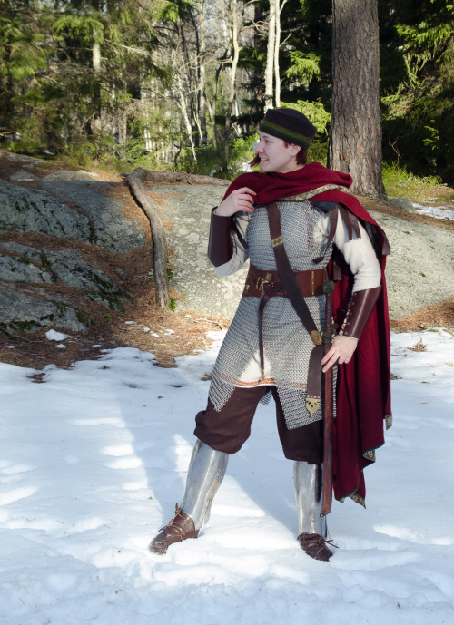 I guess it’s that time of year again. The larp campaign Barbaricum needed some pictures for their website, and these are the ones of me as a late Roman soldier. The board is there to make editing easier. I kept expecting to slide away.õ