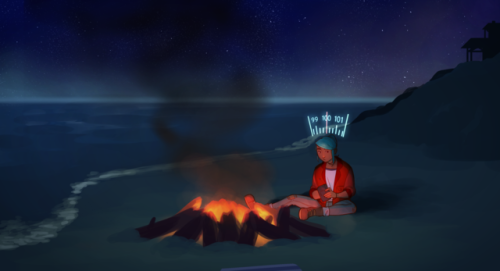 I Really Really Dig The Trailers For Oxenfree, So I Tried To Draw A Few Of My Favorite Scenes From Them.