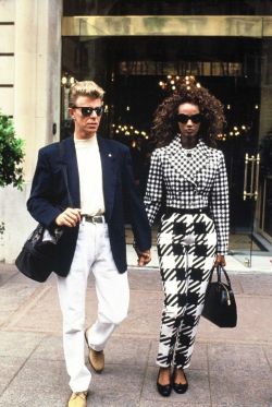 80s-90s-supermodels:  Iman and David Bowie,