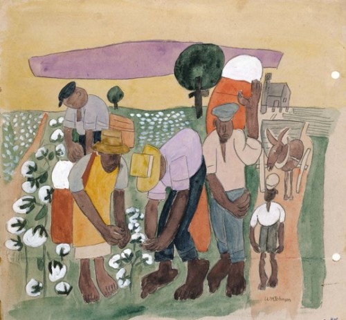 artist-william-johnson: Cotton Pickers, 1940, William Johnsonhttps://www.wikiart.org/en/william-h-jo