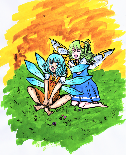 Femslash February 2021 Day 8: Yellow!Gay faeriesFrom those prompts!